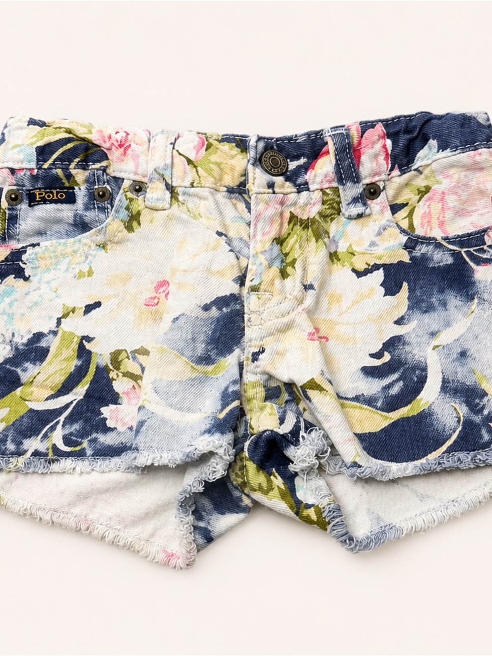 Polo by Ralph Lauren Floral Denim Shorts - Blue, White & Pink